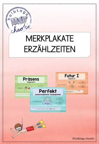 Plakate Zeitformen – Unterrichtsmaterial im Fach Deutsch