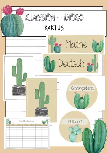 Klassen-Deko *Kaktus* – Unterrichtsmaterial im Fach Fachübergreifendes