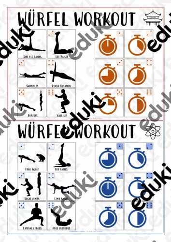 SPORTÜBUNGEN - Würfel Workout – Unterrichtsmaterial im Fach Sport