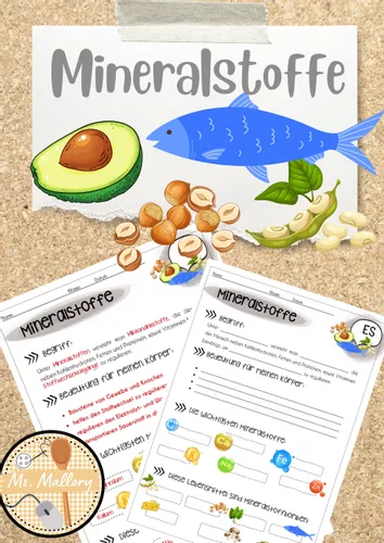 Poster Vitamine, Mineralstoffe und Nährstoffe