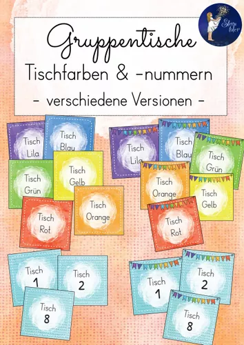 Tischfarben und -nummern - verschiedene Varianten – Unterrichtsmaterial im  Fach Fachübergreifendes