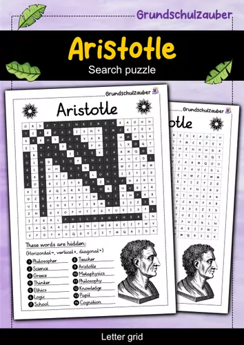 Aristotle search puzzle letter grid (English) Unterrichtsmaterial