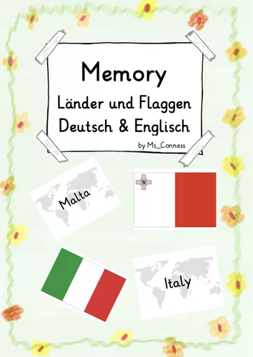 Europäische Flaggen Memorykarten (teacher made) - Twinkl