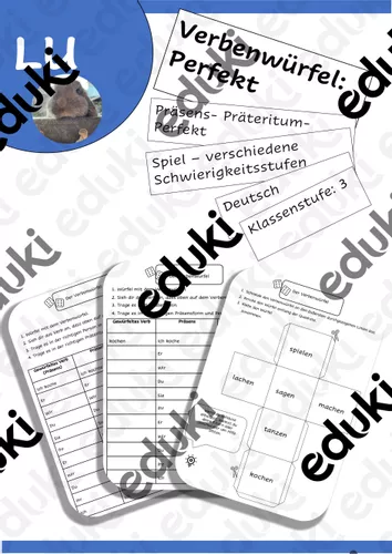 Perfekt: Verbenwürfel, Spiel für den Deutschunterricht