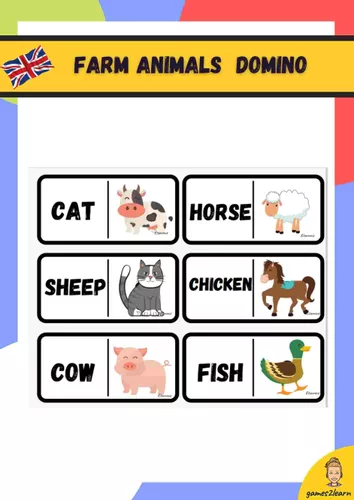 Juguete educativo para niños Domino Farm Animals durante 3 años