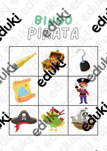 Tabuleiro Pirata (bingo) • Pedagogia de Ideias