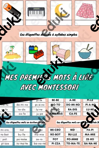 Les petits Montessori - Je lis mes premiers mots - de 4 a 7 ans (French  Edition)