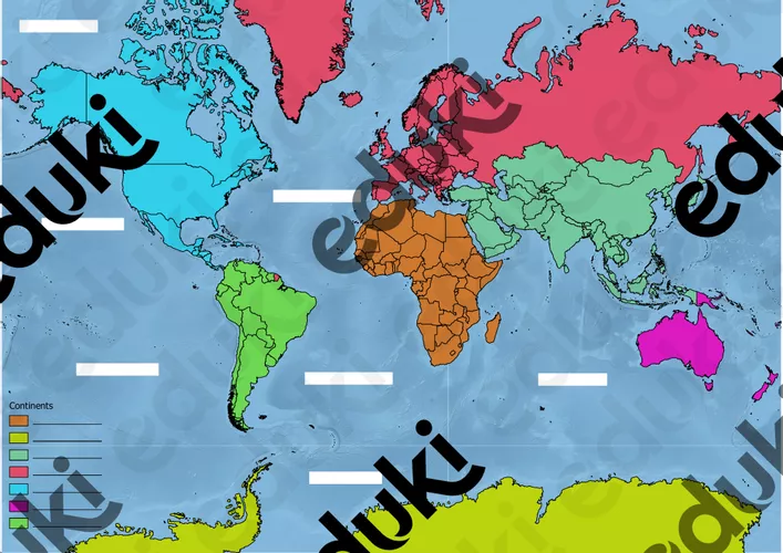 Carte des continents, Continents et océans, Planisphère à imprimer