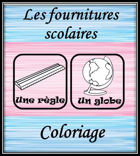 Coloriage Fournitures scolaires