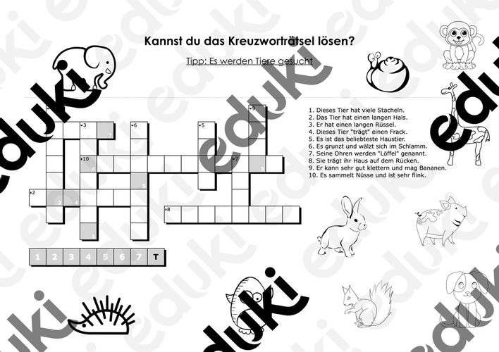 Kreuzwortr tsel Tiere Ab Klasse 2 Unterrichtsmaterial Im Fach kreuzwortr-tsel-tiere-ab-klasse-2-unterrichtsmaterial-im-fach