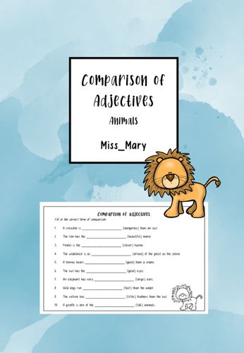 Comparison of Adjectives- African Animals – Unterrichtsmaterial im Fach  Englisch