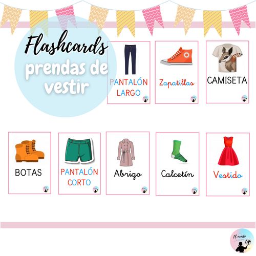 Flashcards: Prendas de vestir - material de la siguiente asignatura Español  para extranjeros