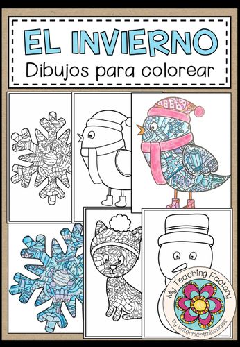 EL INVIERNO - Dibujos para colorear - material de la siguiente asignatura Educación  Artística / Artes