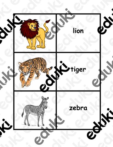 Zoo Animals in English Flashcard Games - material de la siguiente  asignatura English / Inglés
