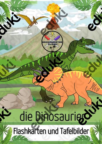 Dinosaurios - tarjetas con imágenes / Bildkarten/ Dinosaurier - material de  la siguiente asignatura Alemán / Deutsch