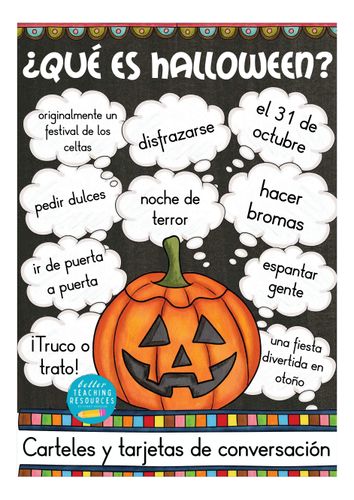 Qué es ... Halloween? Español / Espagnol hojas de trabajo / posters  (feuilles de travail) - Ressource pédagogique pour les matières Matériel  interdisciplinaire & Espagnol