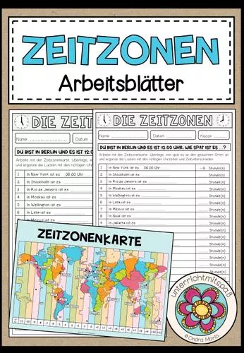 ZEITZONEN Arbeitsblätter (2-fach differenziert