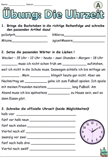 übungen Uhr Lernen App Kostenlos Uhrzeit Lernen - Main Image