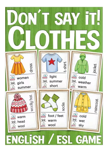 gioco inglese l'abbigliamento (clothes) English game Materiale