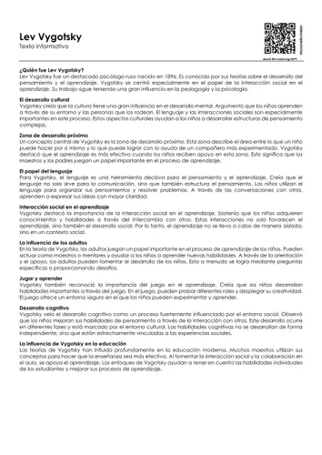 Lev Vygotsky material de la siguiente asignatura Historia