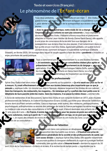 👶📱 FLE – L'Enfant-écran Comprendre et prévenir la