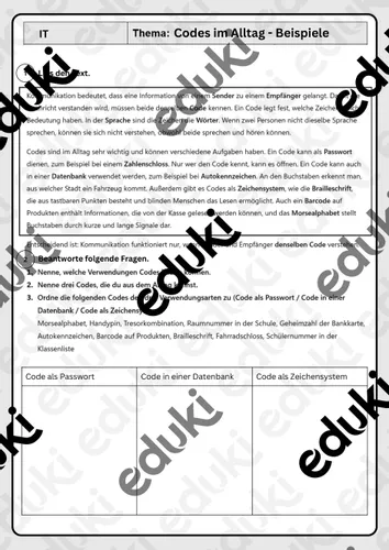 Codierung Im Alltag Beispiele Unterrichtsmaterial Im Fach codierung-im-alltag-beispiele-unterrichtsmaterial-im-fach
