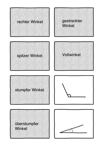 Winkelarten Legespiel Winkel zuordnen Legekarten Geometrie