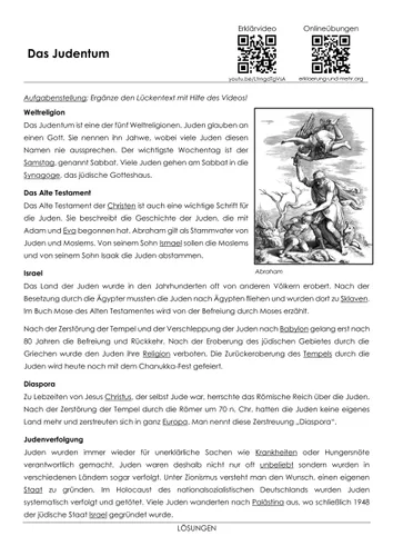 das judentum arbeitsblatt mit erklaervideo 1 Judentum Arbeitsblatt
Das Judentum Arbeitsblatt mit Erklärvideo – Unterrichtsmaterial im