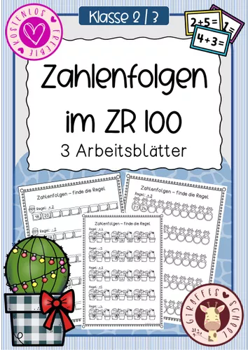 Zahlenfolgen - Regel finden im Zahlenraum 100 – Unterrichtsmaterial im Fach Mathematik