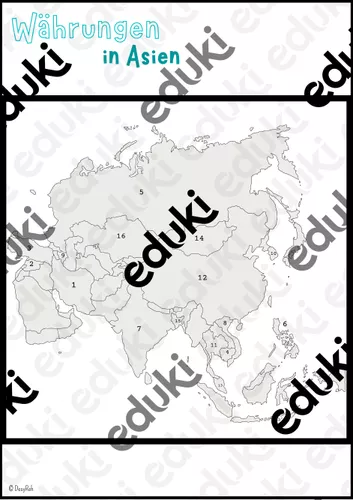 Währungen in Asien - Arbeitsblatt + Lösung – Unterrichtsmaterial im Fach Erdkunde