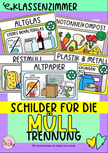 mull mullschilder schilder zur mulltrennung abfall Mülltrennung Unterrichtsmaterial
Müll Müllschilder Schilder zur Mülltrennung Abfall