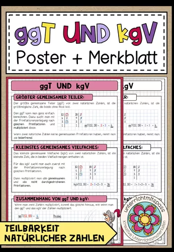 GgT UND KgV Poster Merkblatt Unterrichtsmaterial Im Fach Mathematik ggt-und-kgv-poster-merkblatt-unterrichtsmaterial-im-fach-mathematik