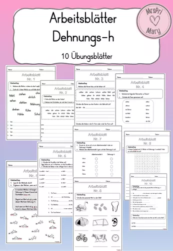 dehnungs h zehn arbeitsblatter Dehnungs H Arbeitsblätter
Dehnungs h zehn Arbeitsblätter – Unterrichtsmaterial im Fach Deutsch