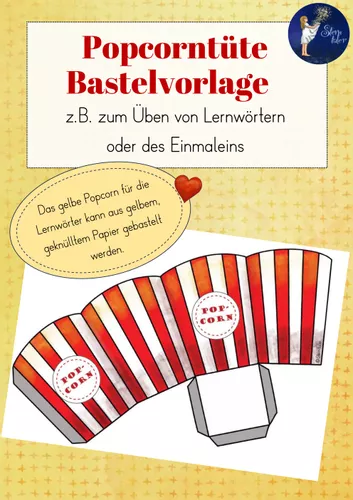 Popcorn Zum ben Bastelvorlage Popcornt te Unterrichtsmaterial In popcorn-zum-ben-bastelvorlage-popcornt-te-unterrichtsmaterial-in