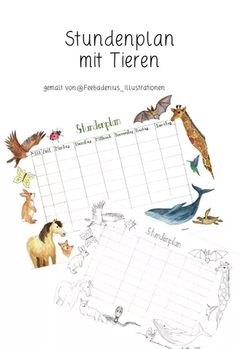 Stundenplan Mit Tieren Unterrichtsmaterial Im Fach Fach bergreifendes stundenplan-mit-tieren-unterrichtsmaterial-im-fach-fach-bergreifendes