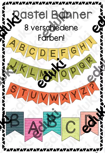 Wimpelkette und ABC Banner (8 Farben) – Unterrichtsmaterial in den Fächern  Deutsch & Fachübergreifendes