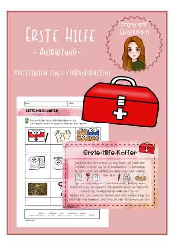 Erste-Hilfe-Koffer (Verbandskasten) – Unterrichtsmaterial im Fach