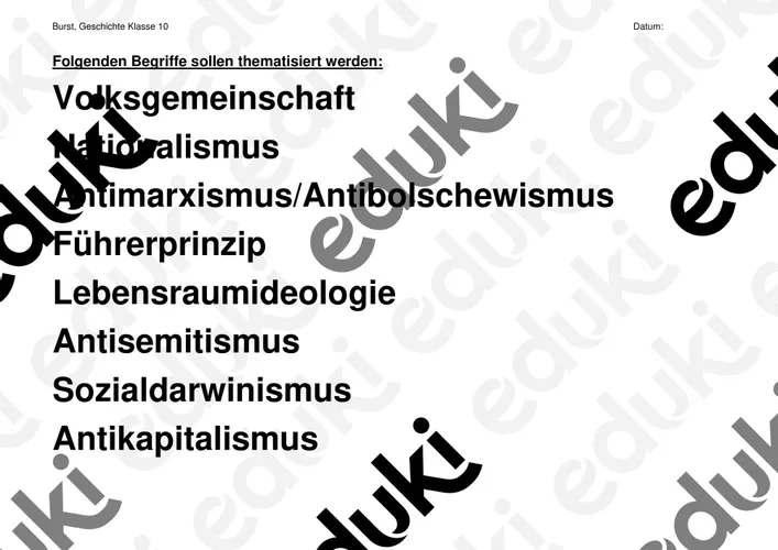 ns ideologie Ns Ideologie Unterrichtsmaterial
NS Ideologie – Unterrichtsmaterial im Fach Geschichte