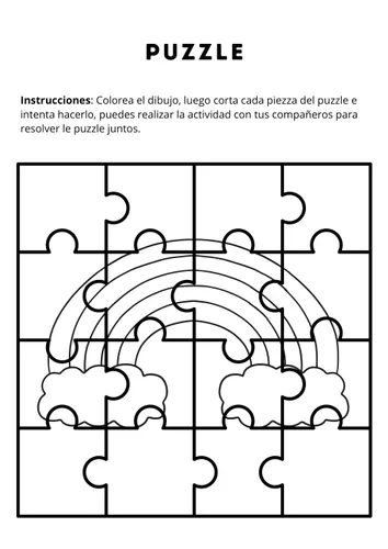 Puzzles para colorear recortar y jugar material de la siguiente