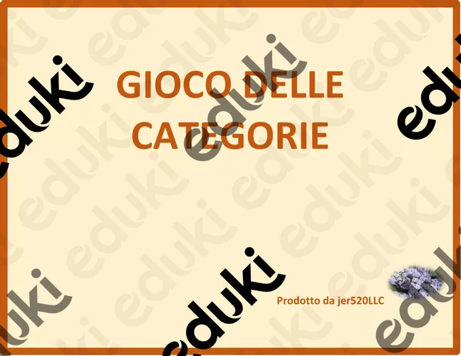Gioco delle Categorie in italiano material de la siguiente asignatura