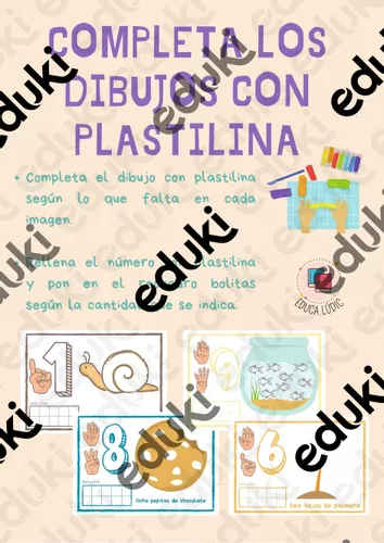 Completa las plantillas con plastilina material de la siguiente
