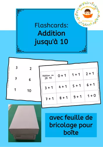 Flashcards: Addition jusqu'à 10 avec boîte - Ressource pédagogique