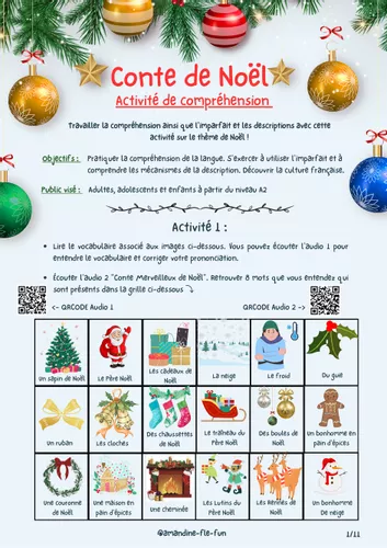 Activité de Noël 🎄 Français Langue Étrangère - Ressource