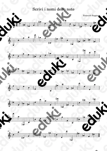 Scrivi i nomi delle note musicali - Materiale didattico per la materia  Musica