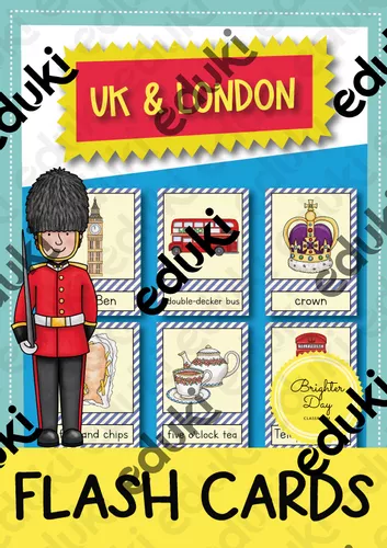 UK London 48 Flash Cards Carte Illustrate E Con Parole Inglese UK London 48 Flash Cards Carte Illustrate E Con Parole Inglese