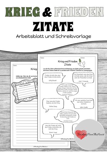 Krieg Und Frieden Zitate Arbeitsblatt Schreibvorlage krieg-und-frieden-zitate-arbeitsblatt-schreibvorlage