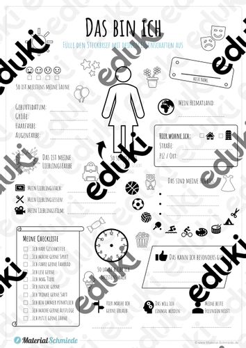Steckbrief "das bin ich!" für mädchen – unterrichtsmaterial im fach kunst Steckbrief "Das bin ich!" für Mädchen – Unterrichtsmaterial im Fach Kunst