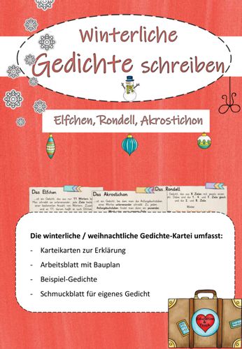 Gedicht winter rondell Deutsch: Arbeitsmaterialien