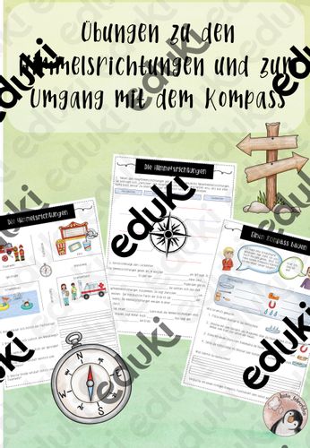 Übungen zu den Himmelsrichtungen und zum Kompass – Unterrichtsmaterial Übungen zu den Himmelsrichtungen und zum Kompass – Unterrichtsmaterial