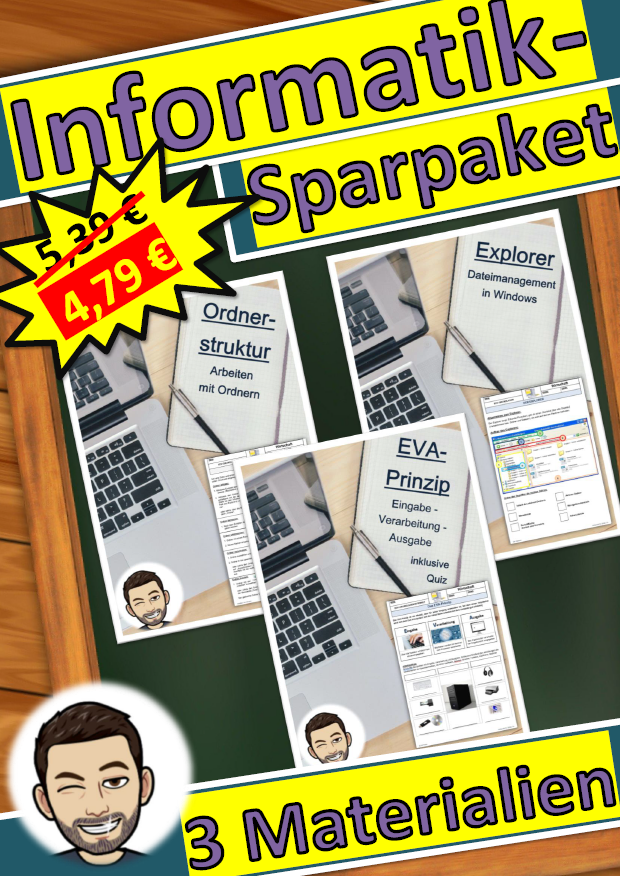 Informatik Materialpaket Dateimanagement, Ordnerstruktur, EVA-Prinzip (auch Homeschooling)
